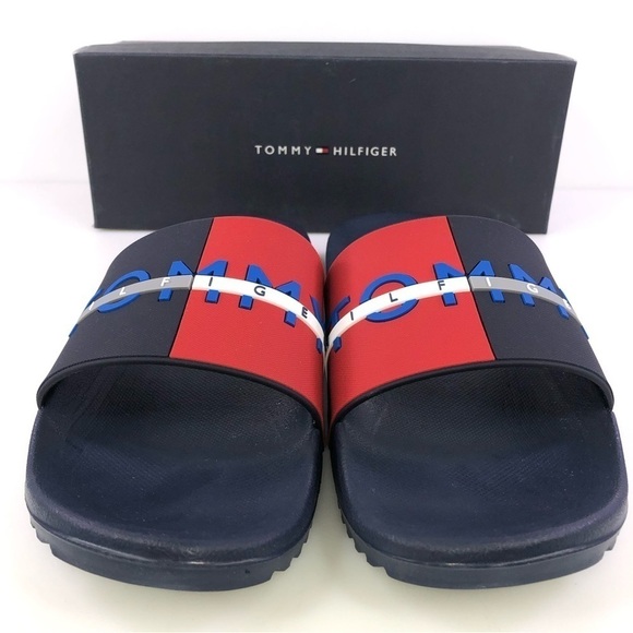 Tommy Hilfiger Men's Rafael Color Block Pool Slides in Gray-Size 13M - Picture 4 of 8